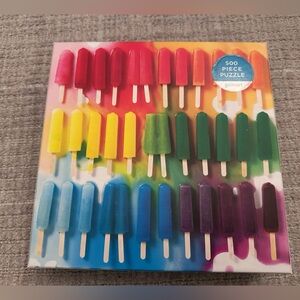NIB GALISON 500 PIECE POPSICLE JIGSAW PUZZLE, RAINBOW POPSICLE PUZZLE